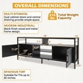 thumbnail image 6 of Industrial TV Stand for 55"/60"/65" Inch TVs with Adjustable Shelf, Entertainment Centre with 2 Door & Open Shelf,Black, 6 of 9