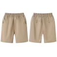 thumbnail image 4 of HAOTAGS Boys Uniform Shorts(5-15), Elastic Waist School Shorts with Pockets Khaki 9-10 Years, 4 of 7