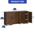 thumbnail image 5 of ModFusion 62" Sideboard Cabinet with Adjustable Shelves, 4 Doors, Farmhouse Buffet Kitchen Pantry, Coffee Bar Storage Table, TV Stand, Rustic Dark Walnut, 5 of 10