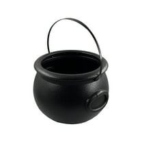 Lilixerw Halloween Plastic Witch Cauldron,Black Witch Pot Candy Bowl,Witch Candy Bucket for Halloween,Party Supplies,2.8 inch