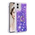 thumbnail image 2 of Funda para iPhone 11 con Brillo Líquido Flotante, Purpurina, Parachoques y Anillo Giratorio Soporte, 2 of 5