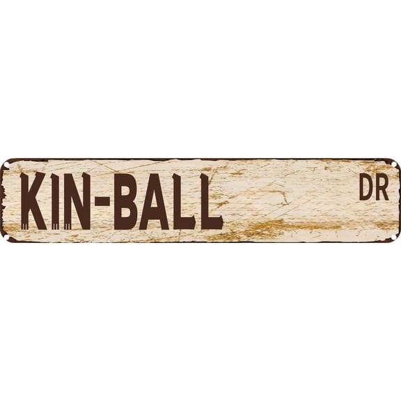 Vintage Tin Sign Retro Metal Wall Decor KIN-BALL DR Rustic Aluminum Plaque for Home,Bar,Kitchen,Garage,Man Cave 4x16 Inch