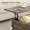 thumbnail image 6 of Coffee Table with Storage, 31.5" W Farmhouse Lift Top Wood Square Center Table with Charging Station, Rustic Cocktail Tables with Flip Top Lids for Living Room, Home Office, Grey, 6 of 18