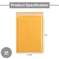 thumbnail image 4 of SSBM Kraft Bubble Mailer, 14.5x20 Inch, 50 Pack, Padded Shipping Envelope Mailers, Gold Yellow, Self Seal and Peel Strip, 4 of 5