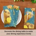 thumbnail image 6 of 6 Pack 20'' x20" Satin Table Napkins Dinner Napkins for wedding Party Decoration events Capybaras Holding Lemons, 6 of 6
