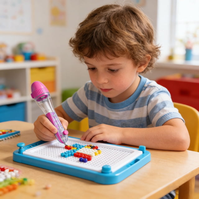 Beaded Pens Compatible With 2.6mm Beads 1 Piece Automatic Maker Bead Dispenser Pen Ergonomic Comfortable Grip For Craft Projects Children Craft Tables for Adults Easter Crafts Stationery Paper And