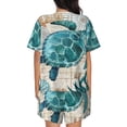 thumbnail image 3 of Bixox Women's Watercolor Sea Turtle Printed Pajama Set 2 Piece Lounge Set Top and Shorts Soft Pajamas, Shorts with Pockets, 3 of 7