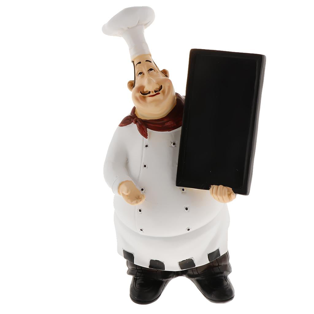 Italian Chef Figurine Statue with Salt &Pepper Shaker for Home Kitchen Decor 