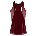 thumbnail image 3 of FEIFLY Womens Halloween New Mesh Lace Big Swing Dress Solid Color Long Dresses Festival Clothing, 3 of 4