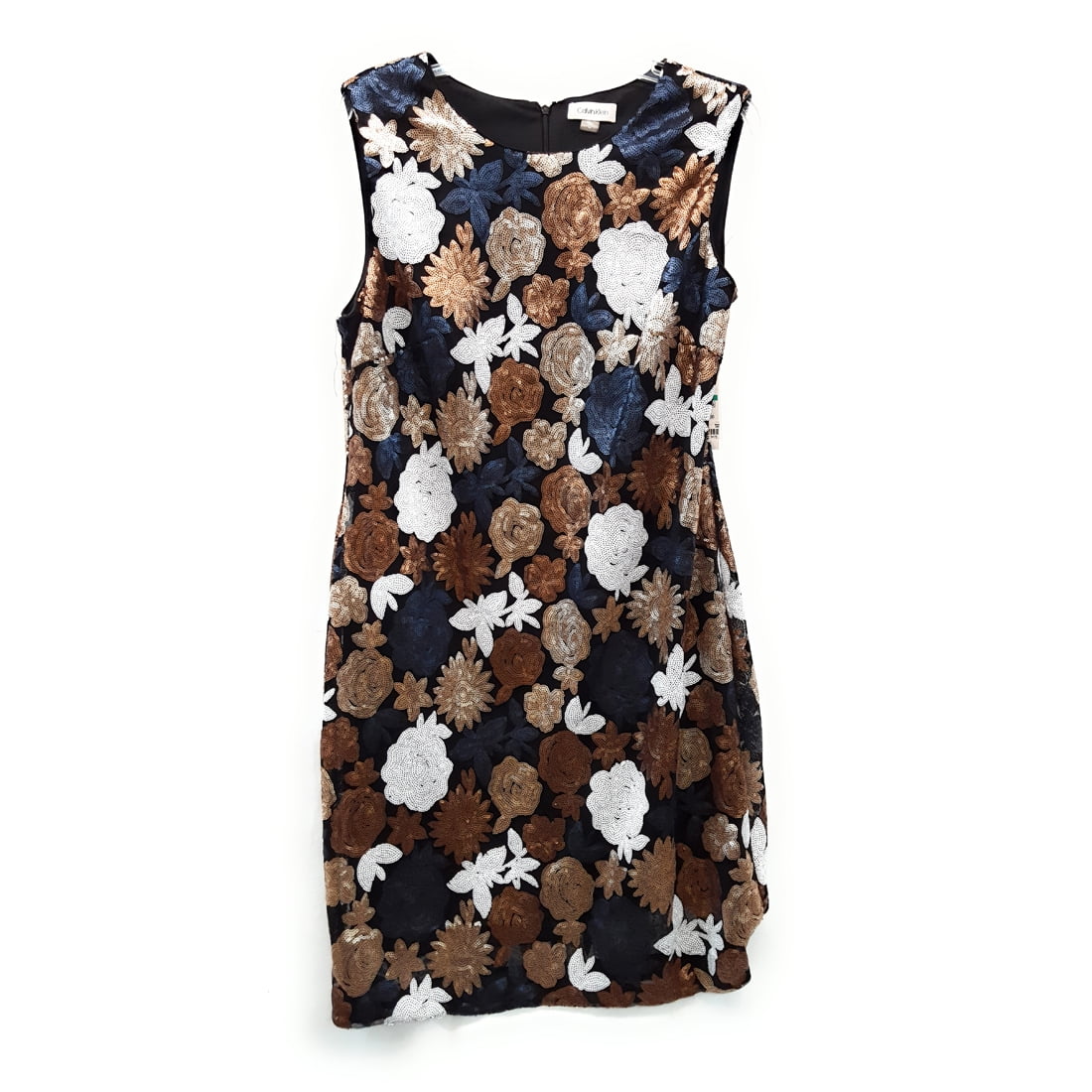 calvin klein embroidered floral gown