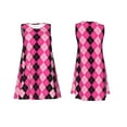 thumbnail image 7 of Uemuo pink and black argyle Pattern Women’s Sleeveless Dress – Casual Summer A-Line Dress, Stylish and Comfortable Sundress for Hot Weather, 7 of 7