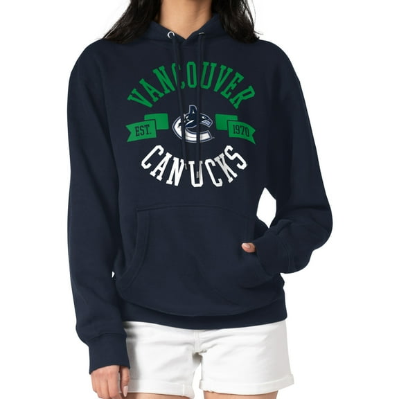 Women's G-III 4Her by Carl Banks Navy Vancouver Canucks City Graphic Fleece Pullover Hoodie