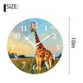 thumbnail image 2 of 10 Inch Wall Clock Battery Operated Silent Clock Decorative for Office, Kitchen, Outdoor, Living RoomPixel Giraffe on Green Grass Creative, 2 of 4