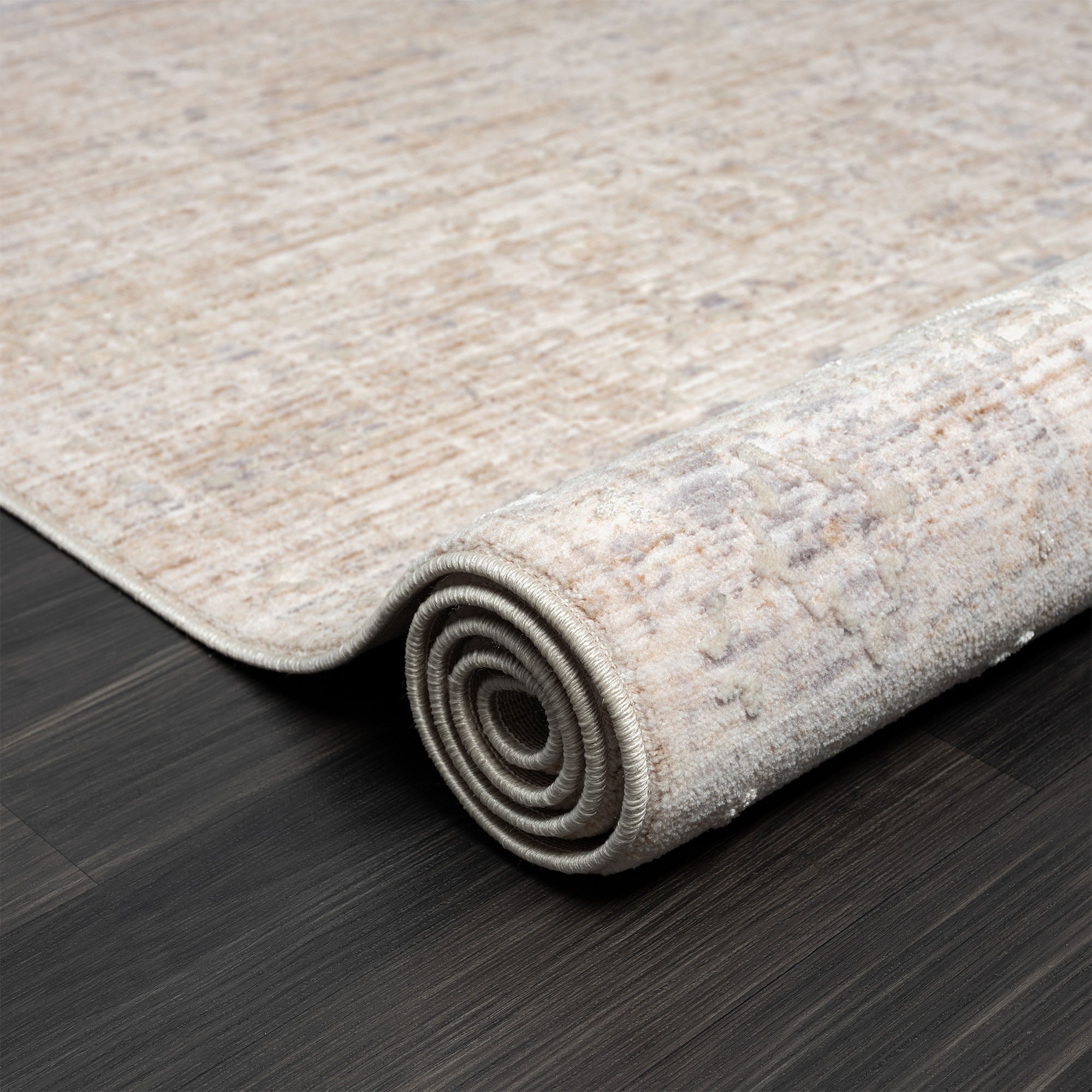 LR Home Mia 2' x 3' Gray/Red Bordered Premium Ultra-Soft Indoor Area Rug