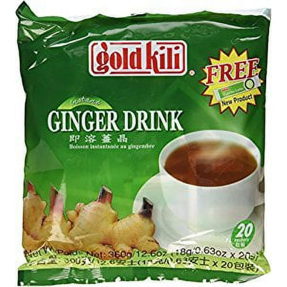 NineChef Bundle - Ginger Drink Gold Kili 40 Sachets Packed in 2 Bags 12.6 oz 1 NineChef Brand Long Handle Spoon
