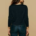 thumbnail image 5 of Women's Knitted Cardigan Short Knit Round Neck Open Front Sweater Button Down, Elegant and Casual, Ideal for Office and Everyday Outings,Black,L, 5 of 5