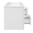 thumbnail image 4 of Wall Mount Double Sink Vanity Cabinet, White, Wood, Mid Century Hotel Bedroom Bathroom, Modern Contemporary HB34088, 4 of 11