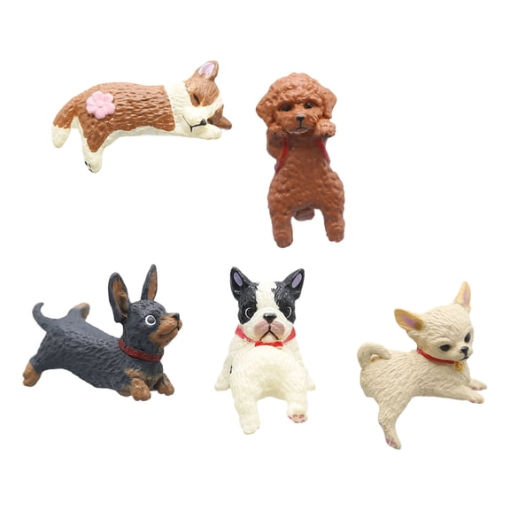 Computer Monitor Decor 5Pcs Cute & Fun Mini Dog Figurines Plastic Car Dashboard Accessories