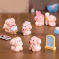 thumbnail image 6 of Beauty Makeup Piggy Miniature Figurine Desktop Decorations for Car Center Console and Rear View Mirrored Accessories, 6 of 8