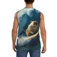 thumbnail image 4 of Haiem Men's Surfing Guinea Pig Print Tank Tops Summer Sleeveless Cut Off Workout T-Shirts Fitness Vest Athletic Undershirts-Medium, 4 of 8