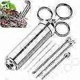 thumbnail image 2 of Marinade Syringe 60ml 304 Stainless Steel Sauce Injector Food Injector Kitchen Utensil with 3 Needles for Marinating Cooking Grilling Roasting Meat Ba, 2 of 4