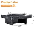 thumbnail image 4 of Sudica Compact Marble Coffee Table, 31" Square Center Table with Stainless Steel Storage for Living Room(Black), 4 of 9