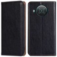 thumbnail image 1 of KAIYANG Funda de cuero magnética para teléfono móvil Nokia X10-X20, color sólido, estilo marrón, Nokia X10 5G, color negro, 1 of 5