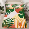 thumbnail image 2 of Manfei Modern Minimalism Twin Sheet Sets for Adult, Plant Botanical Twin Fitted Sheet, Abstract Striped Flat Sheet, Luxury Bedroom Decor, 3 Pieces, 2 of 7