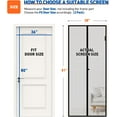 thumbnail image 2 of MAGZO Magnetic Screen Door 2 Pack Fit Door Size 36 x 80 Inch, Screen Size 38" x 81" Strong Magnets Mesh, Reinforced Fiberglass Net for Patio and Front Entrances, Gray, 2 of 8
