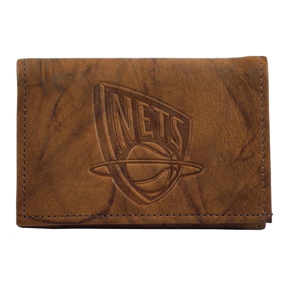 New Jersey Basketbal Net's Embossed Leather Trifold Wallet