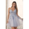 thumbnail image 3 of Women's Nox Anabel G785 Short Babydoll Homecoming Party Dress With Lace Bodice Sage Green Size 4, 3 of 3