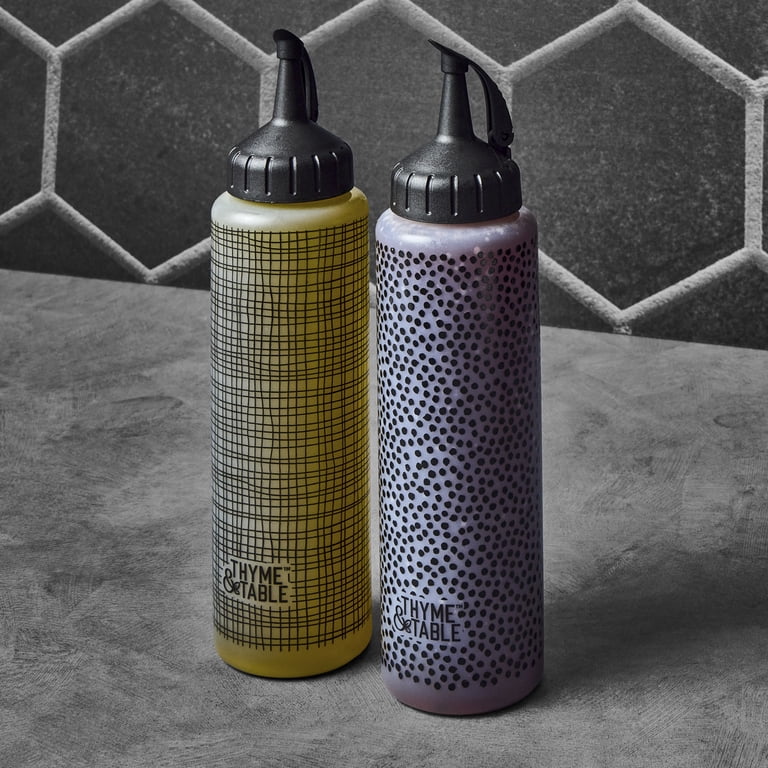 Thyme & Table Drip Free Nozzle 12 oz Squeeze Bottle with Cross