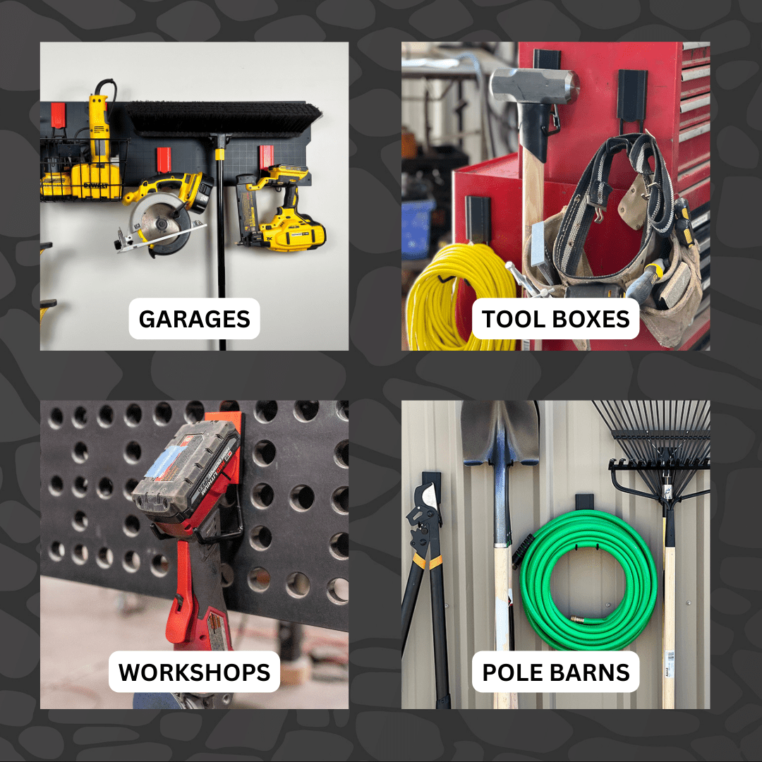 GATOR MAGNETICS Open Storage Hook: 4in. Black, The Ultimate Workshop & Garage Storage Systems, Heavy Duty Magnetic Hooks, Sturdy Tool Storage Solutions, 25lb Hold, for All Steel Surfaces