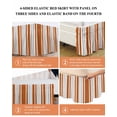 thumbnail image 6 of Burnt Orange Grey Stripe Wrap Around Bed Skirts for California King Bed 16" Drop,Bed Skirt with Adjustable Elastic Belt Dust Ruffle Bed Valance Farmhouse Minimalist Striped Bed Frame Cover, 6 of 7