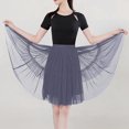 thumbnail image 3 of DuoJiaJ Solid Color High Waist Skirt With Ruffle Hem And Layered Flounce For Carnival Party Dance Performance Ballet Tutu Skirts For Women Gray One Size, 3 of 3