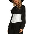 thumbnail image 4 of INSPIRE CHIC Women's Lace Up Back Steel Boned Waist Underbust Tight Shaper Corset White XS, 4 of 4