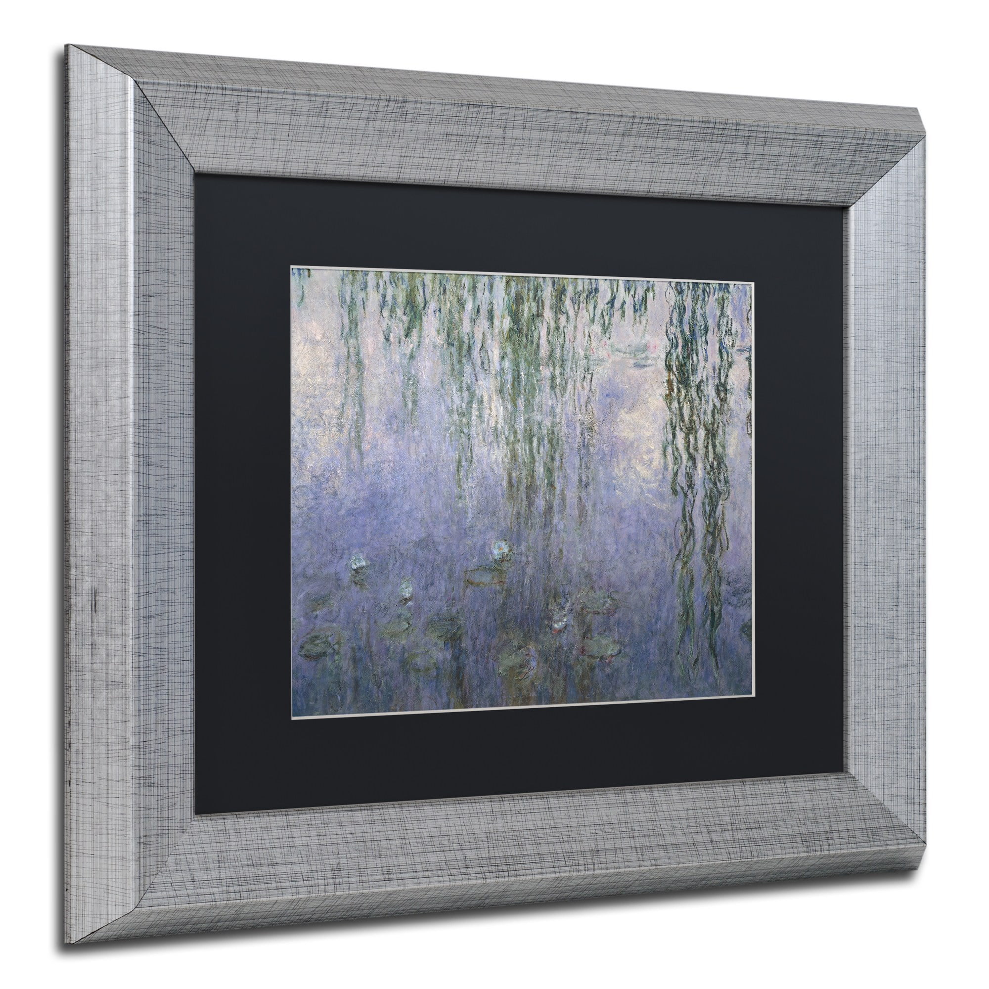 Trademark Fine Art "Water Lilies III 1840-1926" Canvas Art by Claude Monet Black Matte, Silver Frame