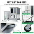 thumbnail image 5 of Coziwow Rabbit Hutch Outdoor Wooden Pet Small Animal Cage with Wheels, Openable roof, Gray, 5 of 9