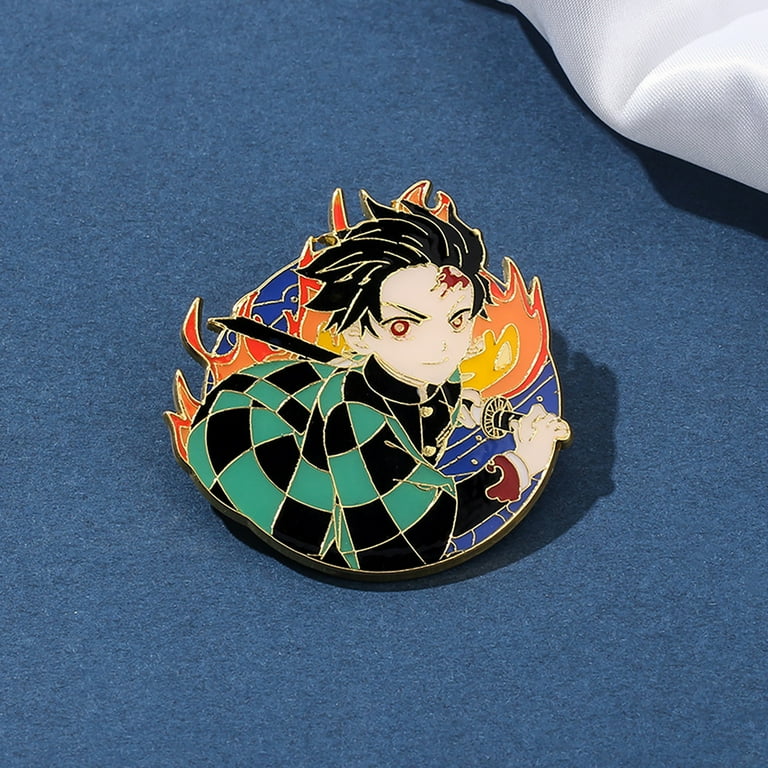 Anime Demon Slayer Kimetsu No Yaiba Brooches Kamado Tanjirou Cosplay  Cartoon Collect Backpacks Bags Badges Button Brooch Pins