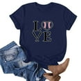 thumbnail image 2 of WREESH Women's Baseball Graphic Tee Round Neck Short Sleeve Fashion Print Top Navy, 2 of 4