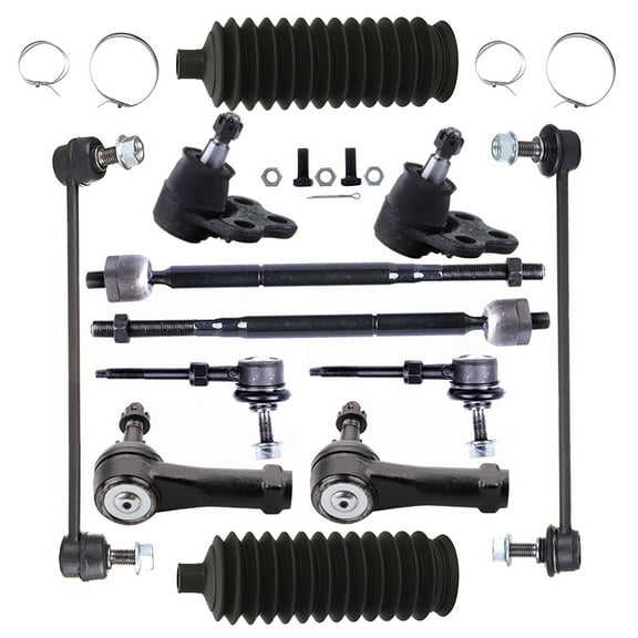 SCITOO 12pcs Suspension Kit Inner Outer Tie Rod End Sway Bar Link Lower Ball Joint Steering Rack Boot Fit 2005-2007 For Chevrolet Equinox 2006 For Pontiac Torrent 2002-2007 For Saturn Vue