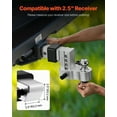 thumbnail image 3 of VEVOR Adjustable Trailer Hitch 2.5" Receiver 4" Drop Tri-Ball Hitch 18500 lbs, 3 of 9
