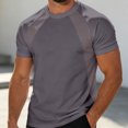 thumbnail image 2 of hoksml Men's Raglan Short Sleeve T Shirt Contrast Panel Seam Detail Soft Stretch Crew Neck Top for Gym Daily Street Casual Wear, 2 of 8
