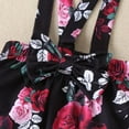 thumbnail image 4 of YEEDISON New Toddler Girl Clothes Girl Clothing Set Solid Ruffles Sleeve Tops+flower Print Suspender Skirt Cute Party Princess Dress 0-3Y, 4 of 5
