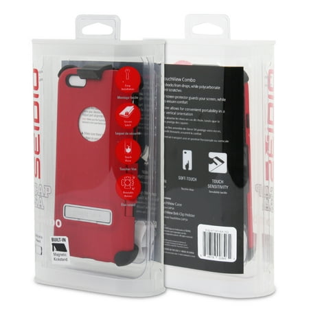 Seidio Note 2 Holster Seidio BD2-HT1IPH6K-RD TouchView Case Cover with Metal Kickstand & Holster for Apple iPhone 6 (4.7