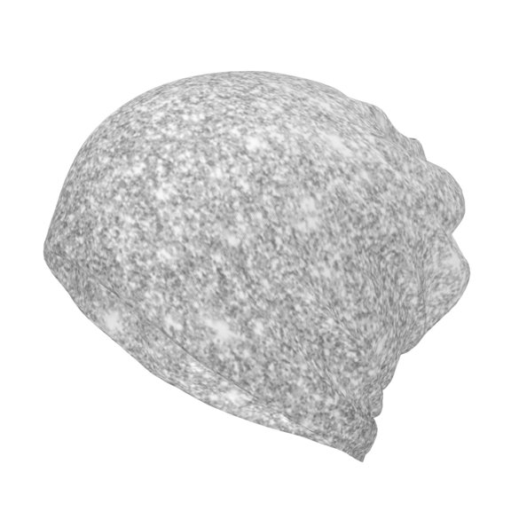 Vsdgher Silver Glitter Slouchy Beanie Hat for Men/Women, Skull Cap Chemo Cap Night Sleeping Cap