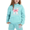 thumbnail image 3 of Big Outfits for Girls Sets Winter Hoodie Joggers Comfy Casual Kids Print Cute Girls Fall Clothes Mint Green Size 8-9T, 3 of 3