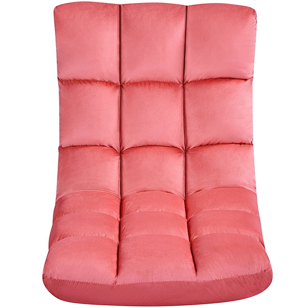Yaheetech Floor Folding Gaming Sofa Chair with 14 Adjustable Positions, Pink
