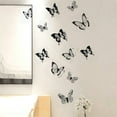 thumbnail image 5 of nvzhuang 24 Pcs 3D Butterfly Wall Stickers Black White Animal Self-Adhesive Wall Decals for Home, Office, Kitchen, 5 of 8
