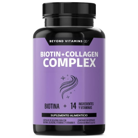 Suplemento Alimenticio Biotina + Colágeno + Vitaminas y Minerales Beyond Vitamins 150 Cápsulas Vitaminas en Cápsulas